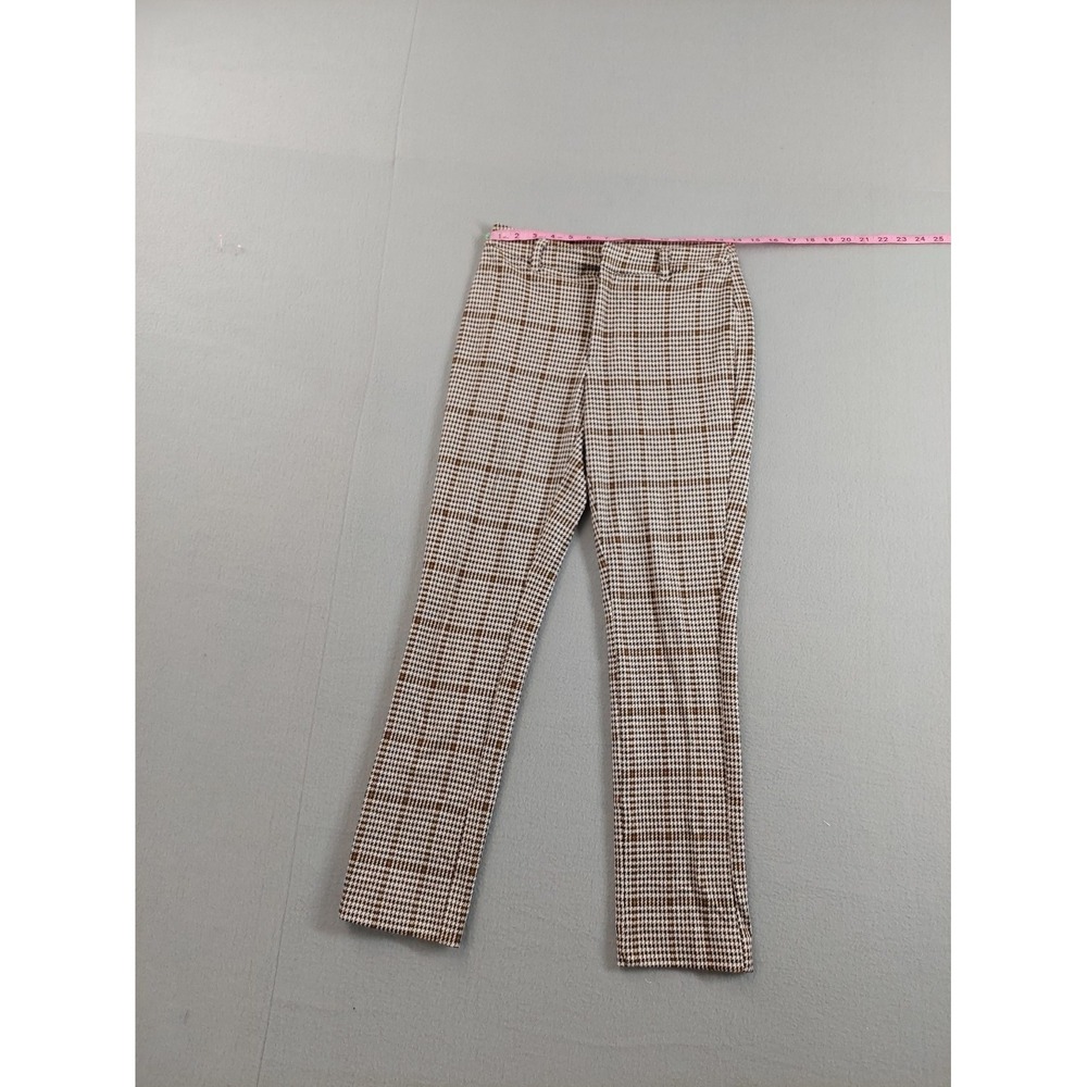 Free People Women Pants 0 Multicolor Plaid Houndstooth Pocket Stretch Career - Picture 10 of 15